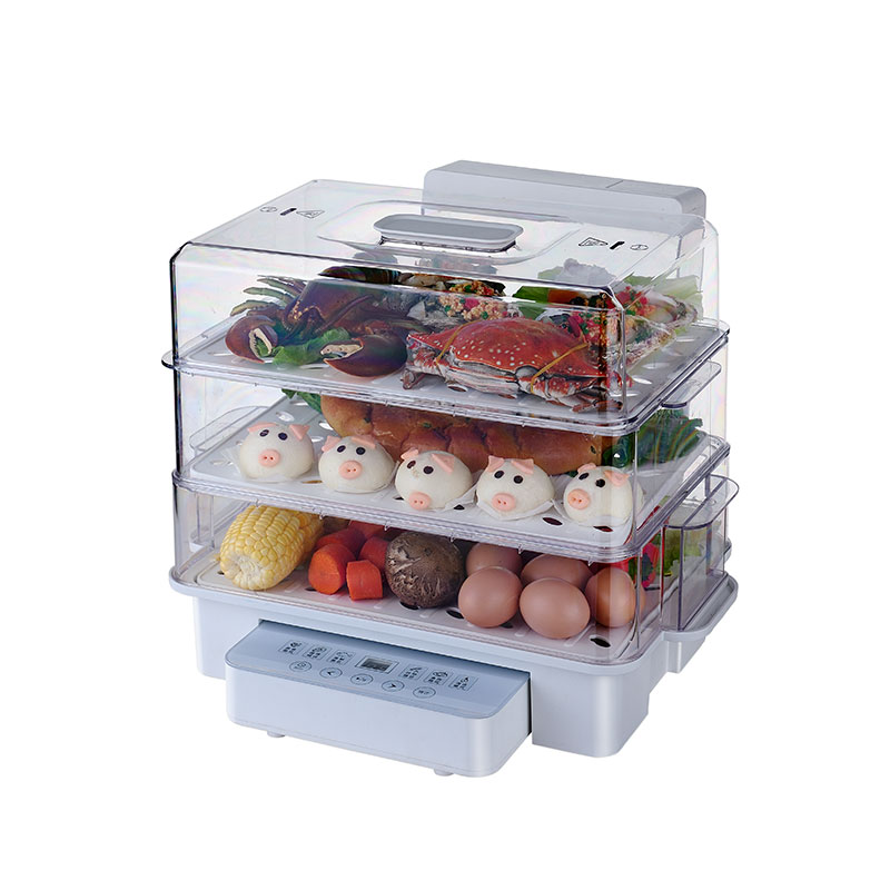 1200w 빠른 가열 전기 음식 기선 BPA-Free 3 Tier Stackable multi-cooker